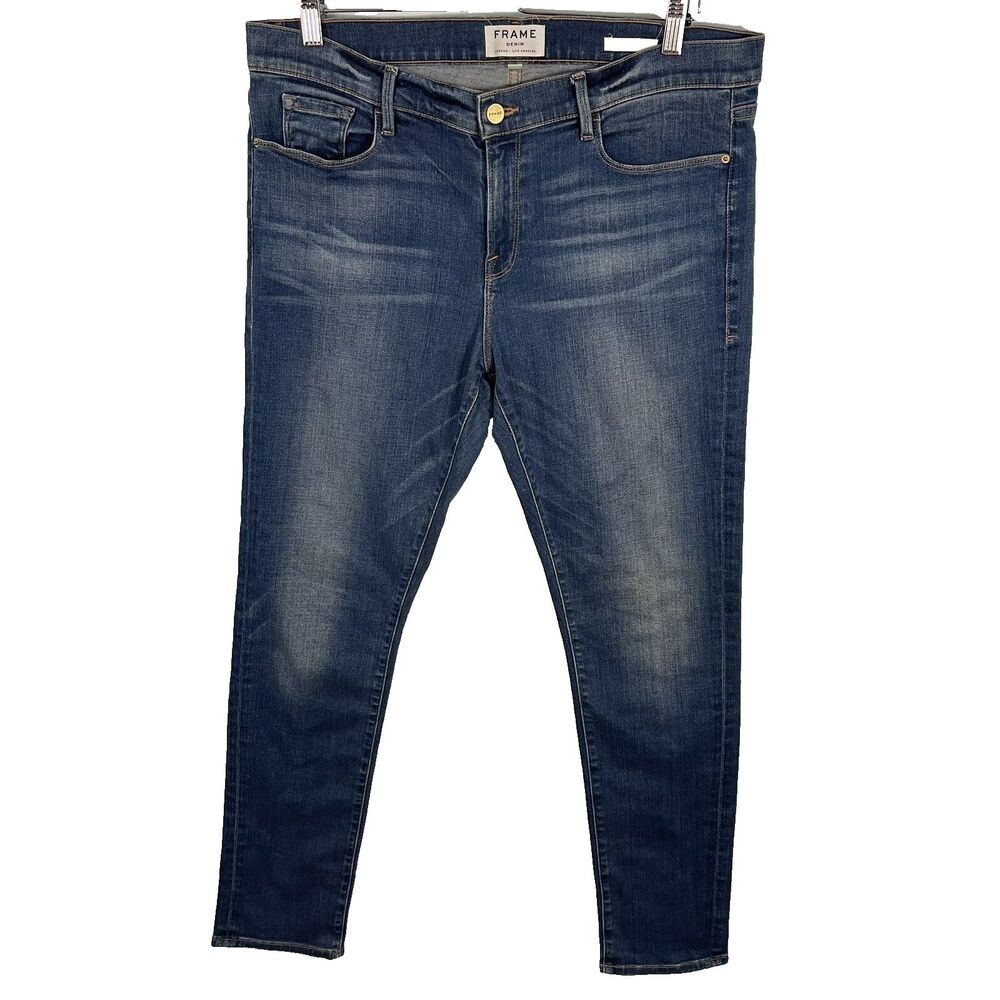 FRAME Denim Women's Size 32 Le Garcon Mid-Rise Jeans in Berkley Square Wash